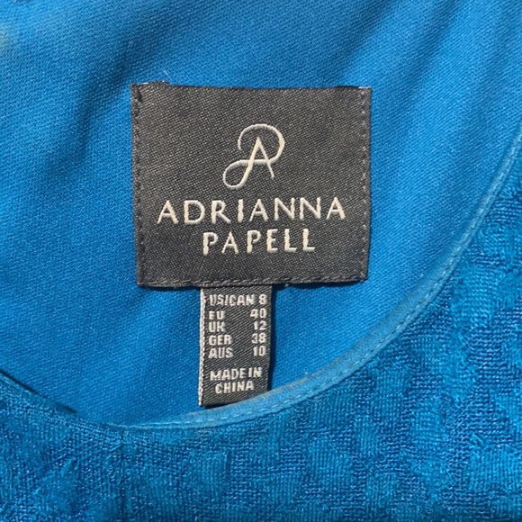 Adrianna Papell Blue Textured Midi Dress - Picture 3 of 5